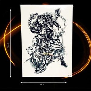 Tattoo HB-237 Chinese Warrior Design Temporary Tattoo in Black